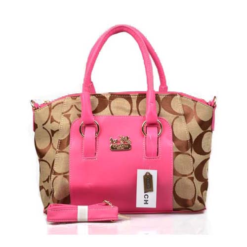 Coach Madison Signature Medium Pink Totes DPE